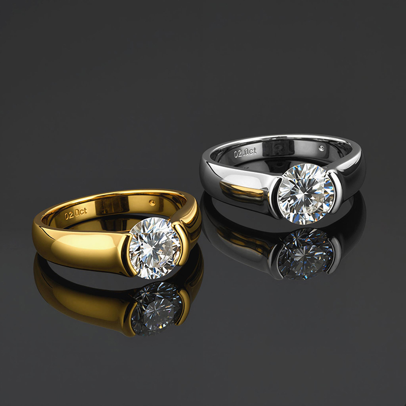 925s & Vvs Moissanite 2ct Ring In White Gold With Iced Out Shine
