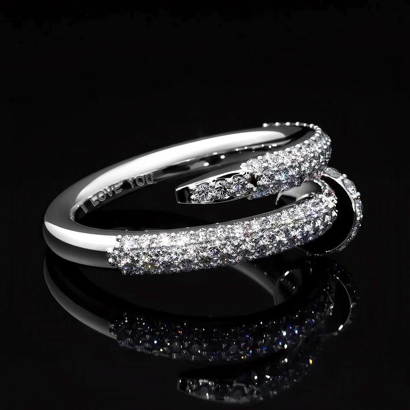 0.79ct. Tw. 925s & Vvs Moissanite Nail Ring With Street Luxury Shine