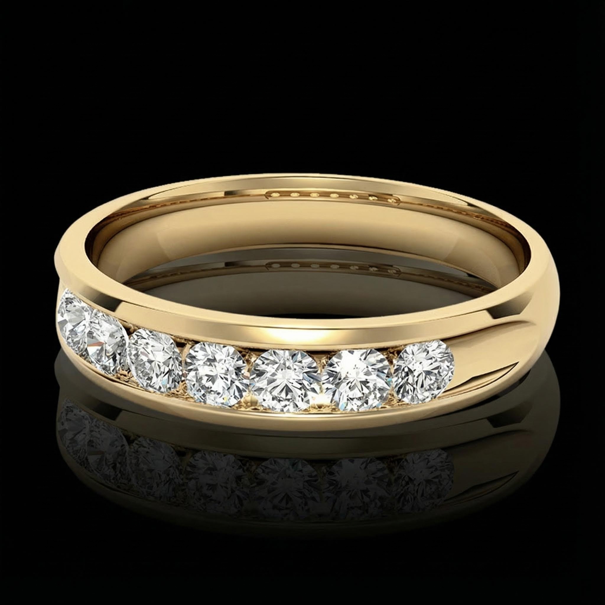 925s & Vvs Moissanite 3mm Round Cut Diamond Men's Engagement Ring Iced Out - Image 11