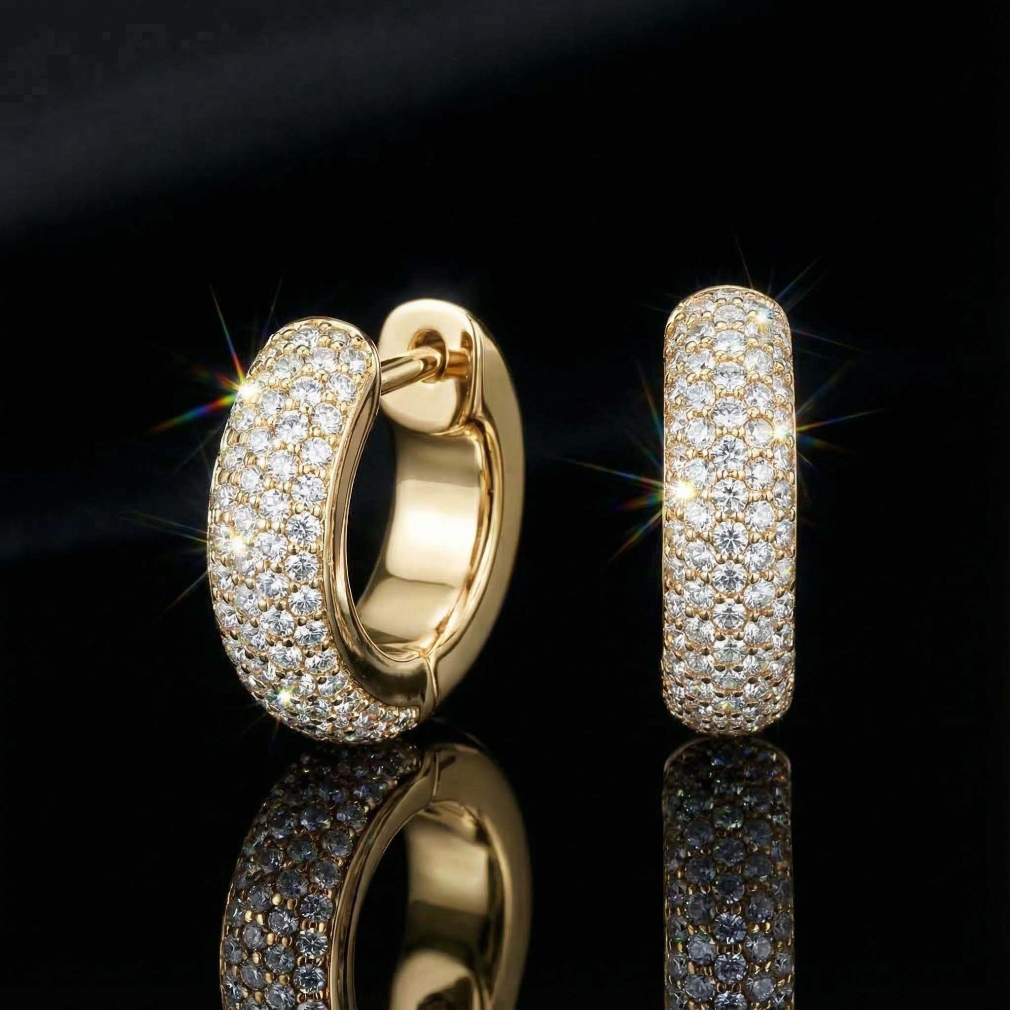 925s & Vvs Moissanite Micro Paved Hoop Earrings With Iced Out Shine - Image 4