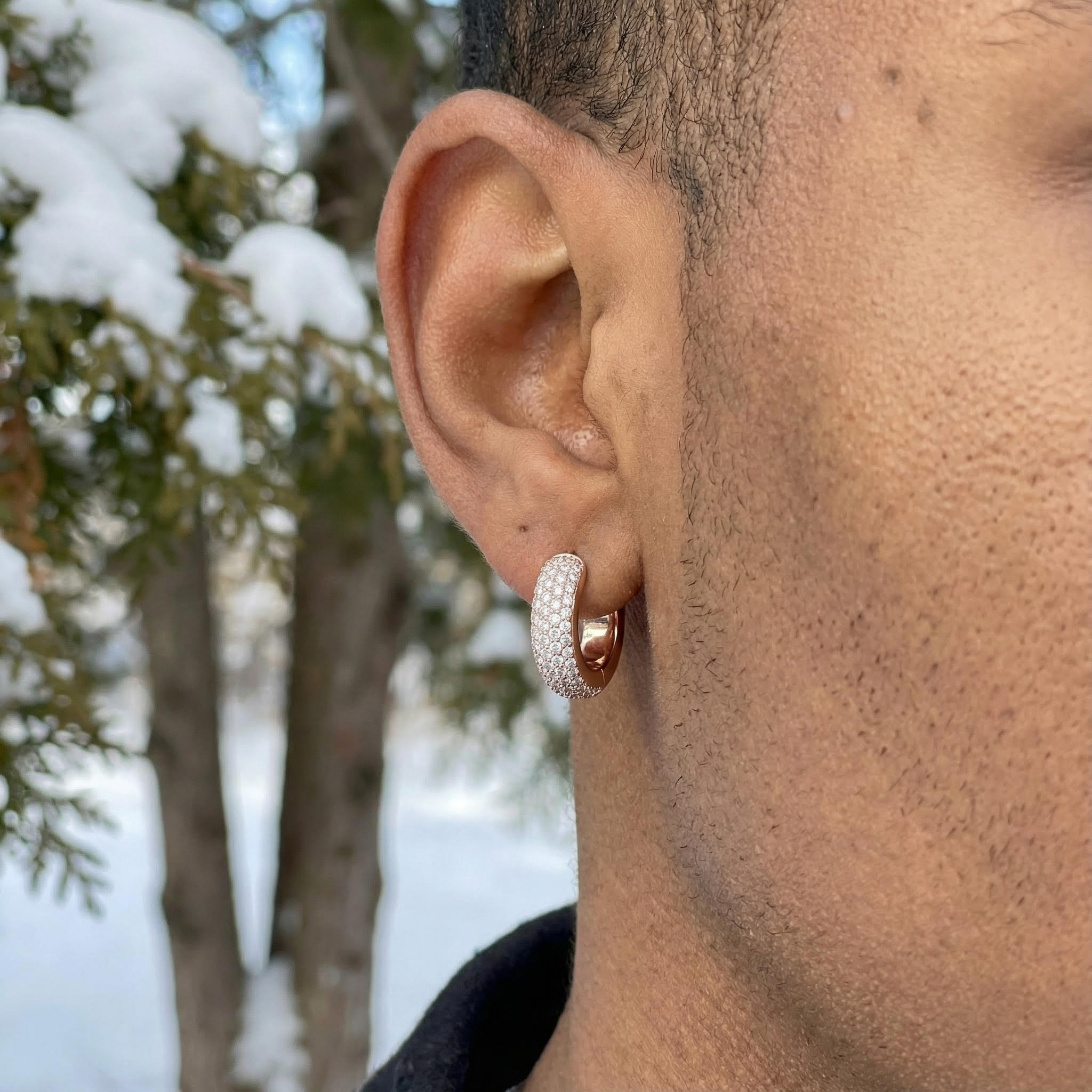 925s & Vvs Moissanite Micro Paved Hoop Earrings With Iced Out Shine - Image 6