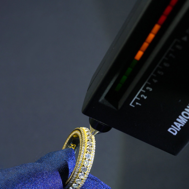 925s & Vvs Moissanite Eternity Ring In Gold With Street Luxury Shine - Image 3
