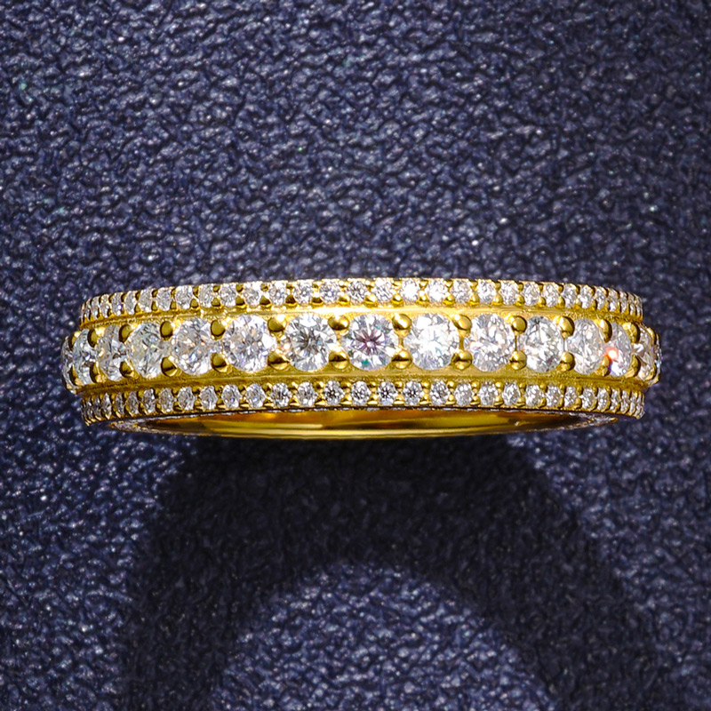 925s & Vvs Moissanite Eternity Ring In Gold With Street Luxury Shine - Image 4
