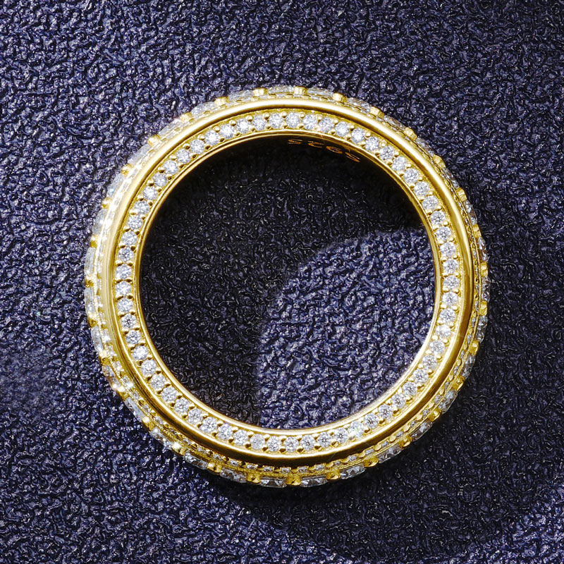 925s & Vvs Moissanite Eternity Ring In Gold With Street Luxury Shine - Image 5