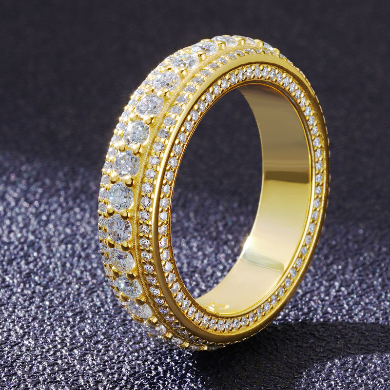 925s & Vvs Moissanite Eternity Ring In Gold With Street Luxury Shine - Image 6