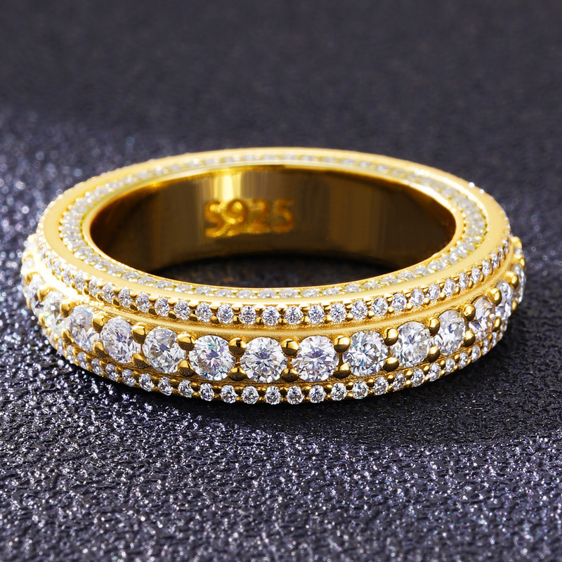 925s & Vvs Moissanite Eternity Ring In Gold With Street Luxury Shine