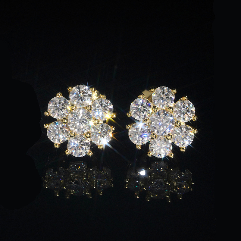 925s & Vvs Moissanite Cluster Earrings Iced Out Shine With Street Luxury - Image 5
