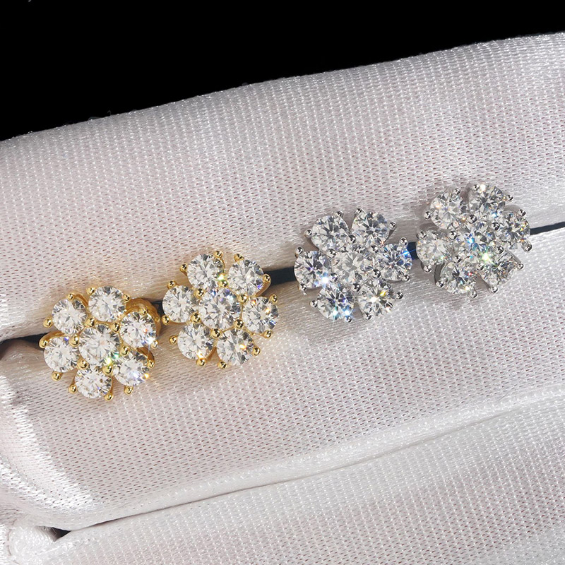 925s & Vvs Moissanite Cluster Earrings Iced Out Shine With Street Luxury - Image 6