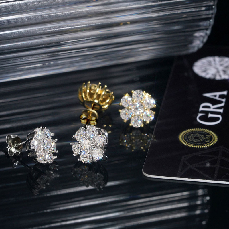 925s & Vvs Moissanite Cluster Earrings Iced Out Shine With Street Luxury - Image 7