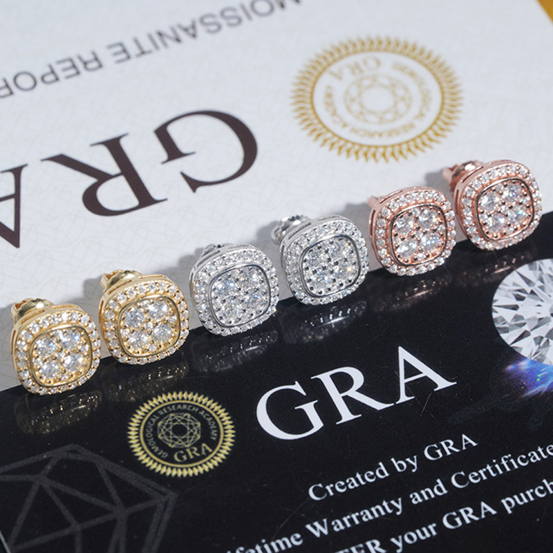 925s & Vvs Moissanite Cluster Halo Earrings With Street Luxury Shine - Image 4