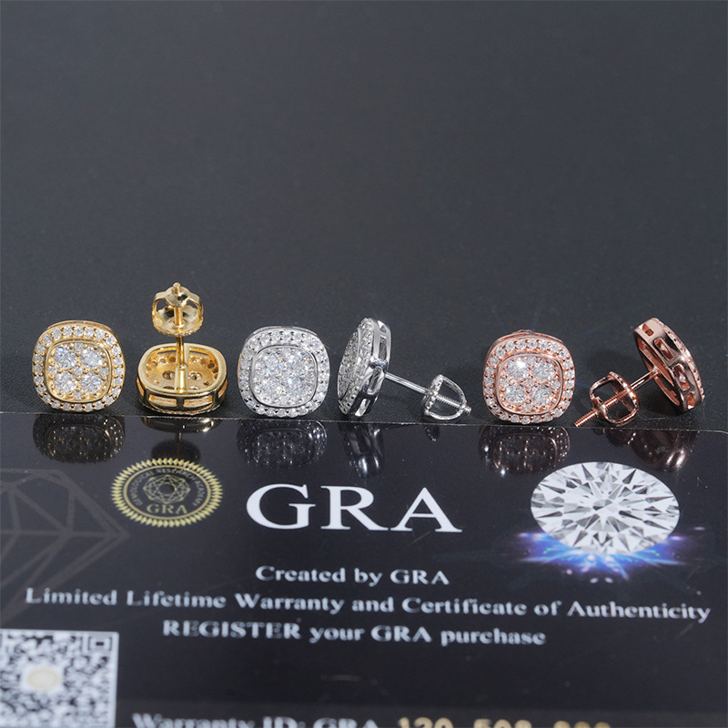 925s & Vvs Moissanite Cluster Halo Earrings With Street Luxury Shine - Image 7