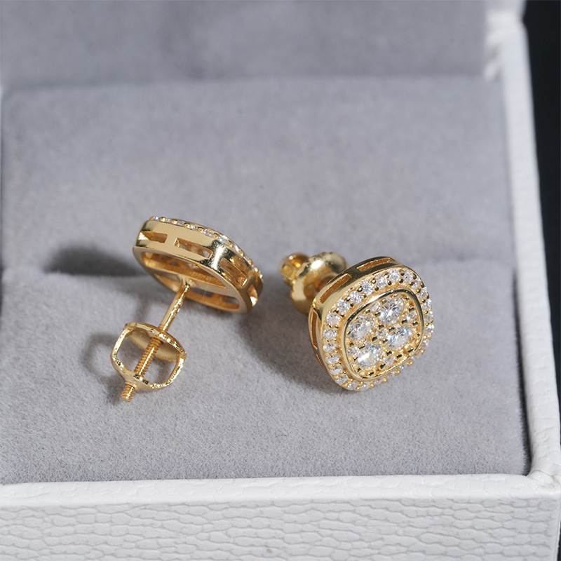 925s & Vvs Moissanite Cluster Halo Earrings With Street Luxury Shine - Image 9