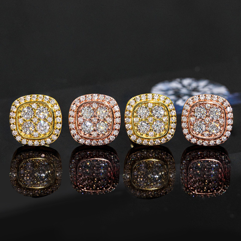 925s & Vvs Moissanite Cluster Halo Earrings With Street Luxury Shine