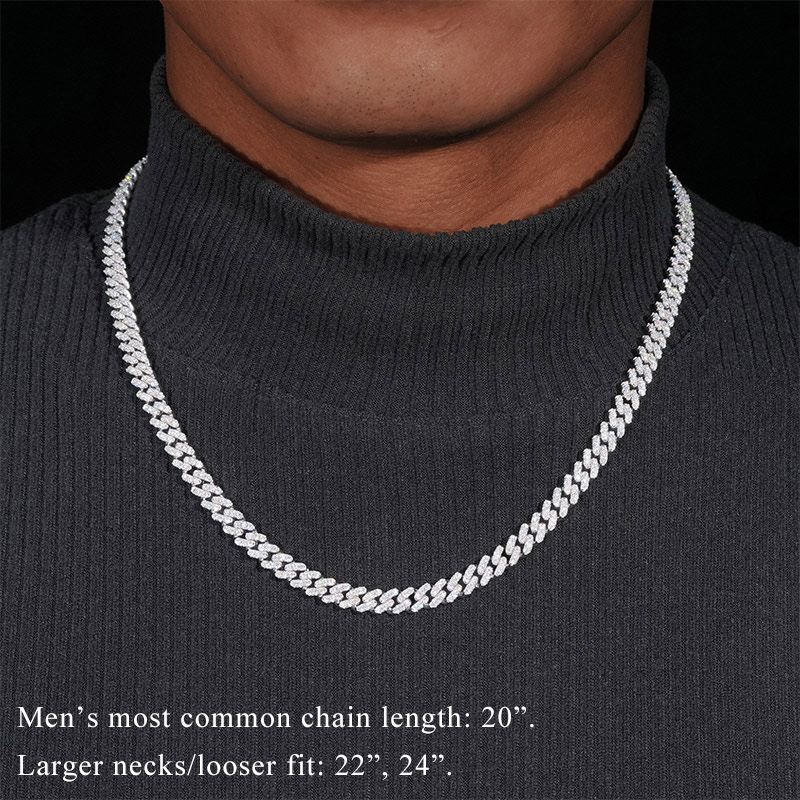 925s & Vvs Moissanite 6mm Cuban Link Chain With Cuban Chain Shine - Image 5