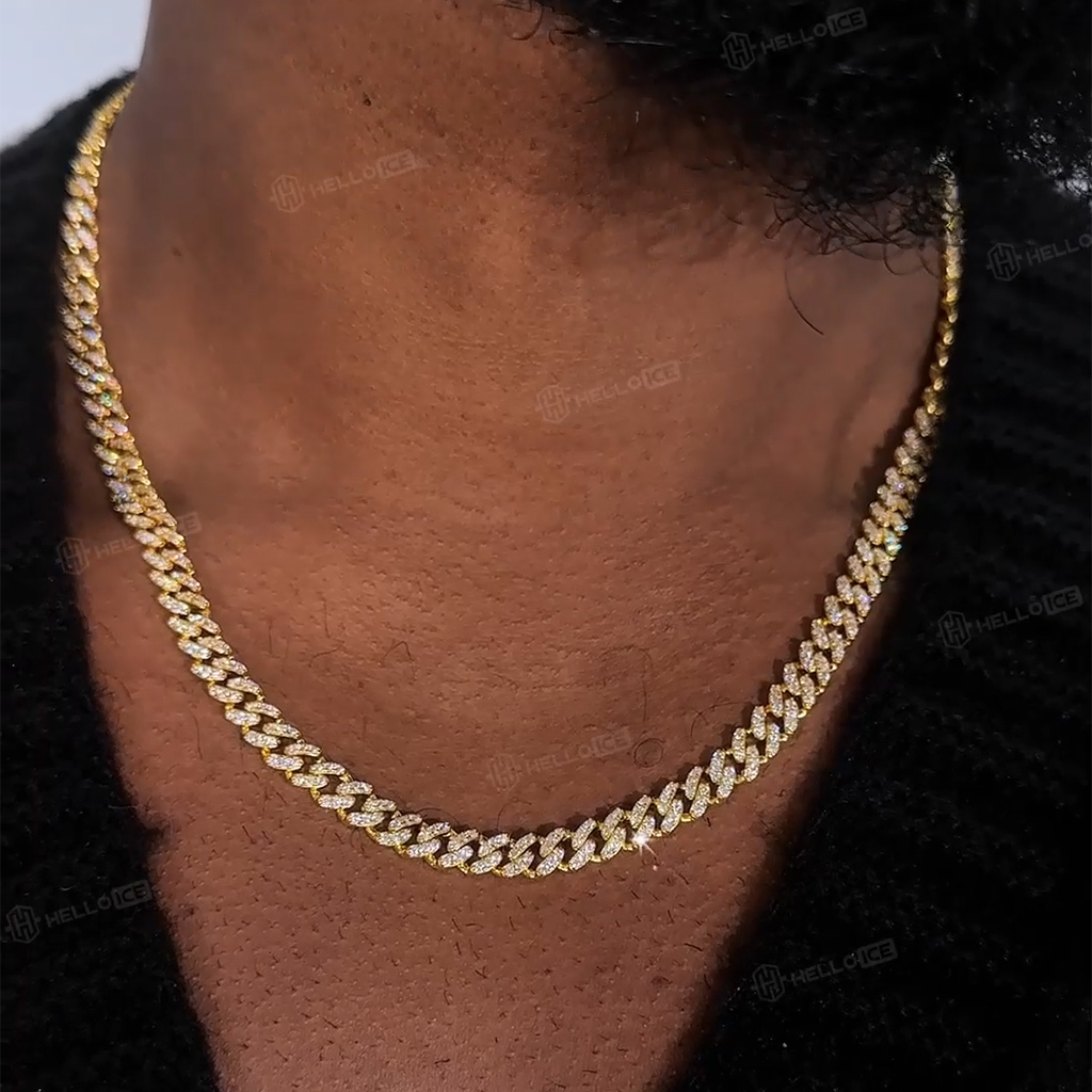 925s & Vvs Moissanite 6mm Cuban Link Chain With Cuban Chain Shine - Image 7