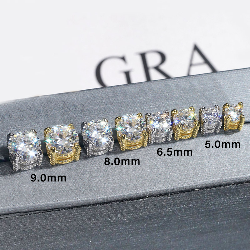 Certified Vvs1 Moissanite Full Paved Earrings In Sterling Silver Iced Out - Image 7