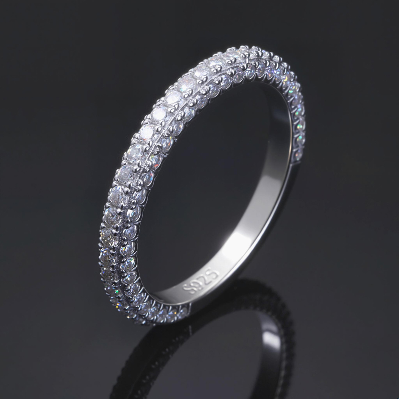 925s & Vvs Moissanite Sparkling Brilliance Ring With Iced Out Shine