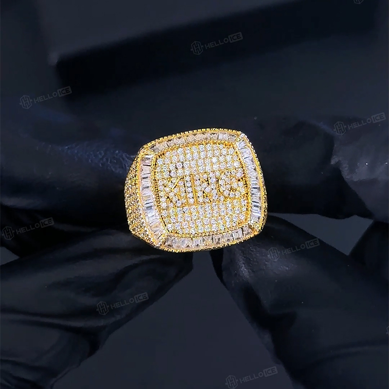 S925 Moissanite Baguette Custom Name Ring Iced Out Shine With Street Luxury - Image 6