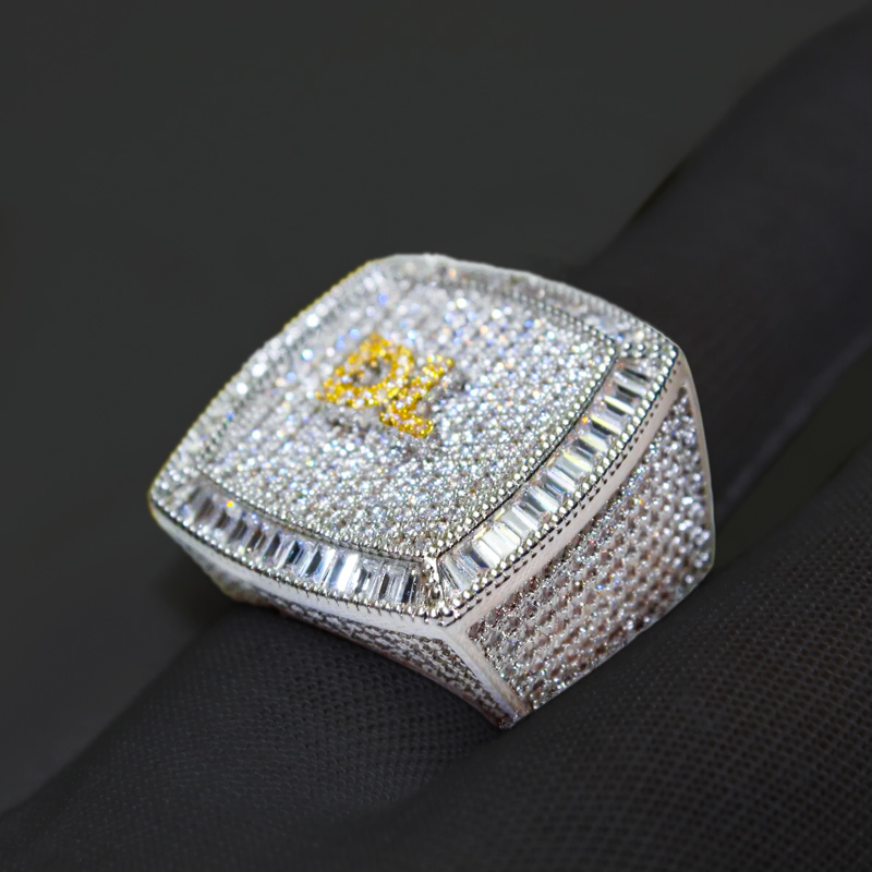 S925 Moissanite Baguette Custom Name Ring Iced Out Shine With Street Luxury - Image 7