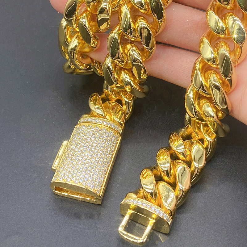 8mm/10mm/12mm/14mm 925s & Vvs Moissanite Box Clasp Stainless Steel Cuban - Image 7