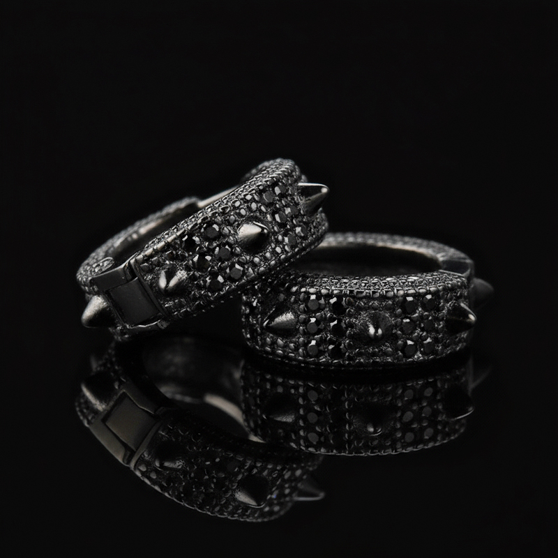 925s & Vvs Moissanite Spiked Hoop Earrings With Street Luxury Shine - Image 6