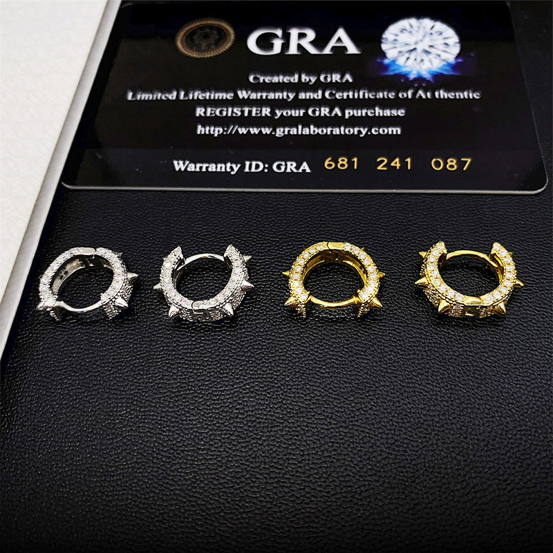 925s & Vvs Moissanite Spiked Hoop Earrings With Street Luxury Shine - Image 7