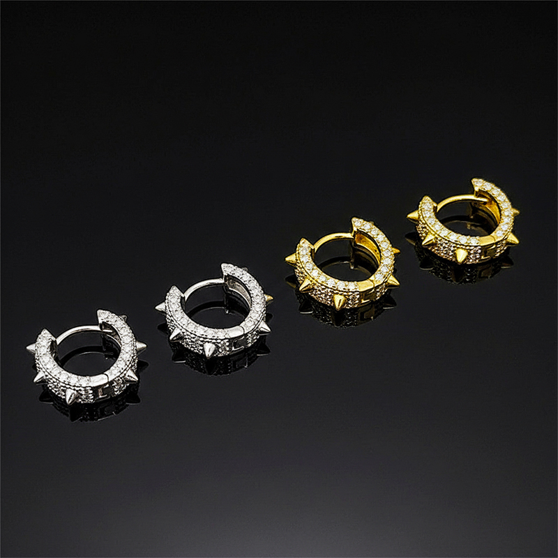 925s & Vvs Moissanite Spiked Hoop Earrings With Street Luxury Shine - Image 8