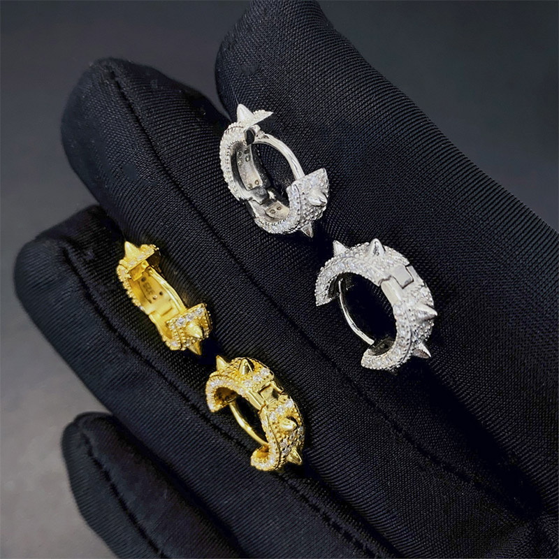925s & Vvs Moissanite Spiked Hoop Earrings With Street Luxury Shine - Image 9