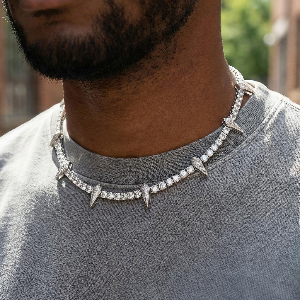 5mm 925s & Vvs Moissanite Fight Tooth And Claw Tennis Chain Iced Out - Image 4