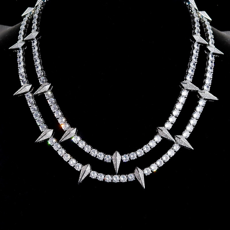 5mm 925s & Vvs Moissanite Fight Tooth And Claw Tennis Chain Iced Out