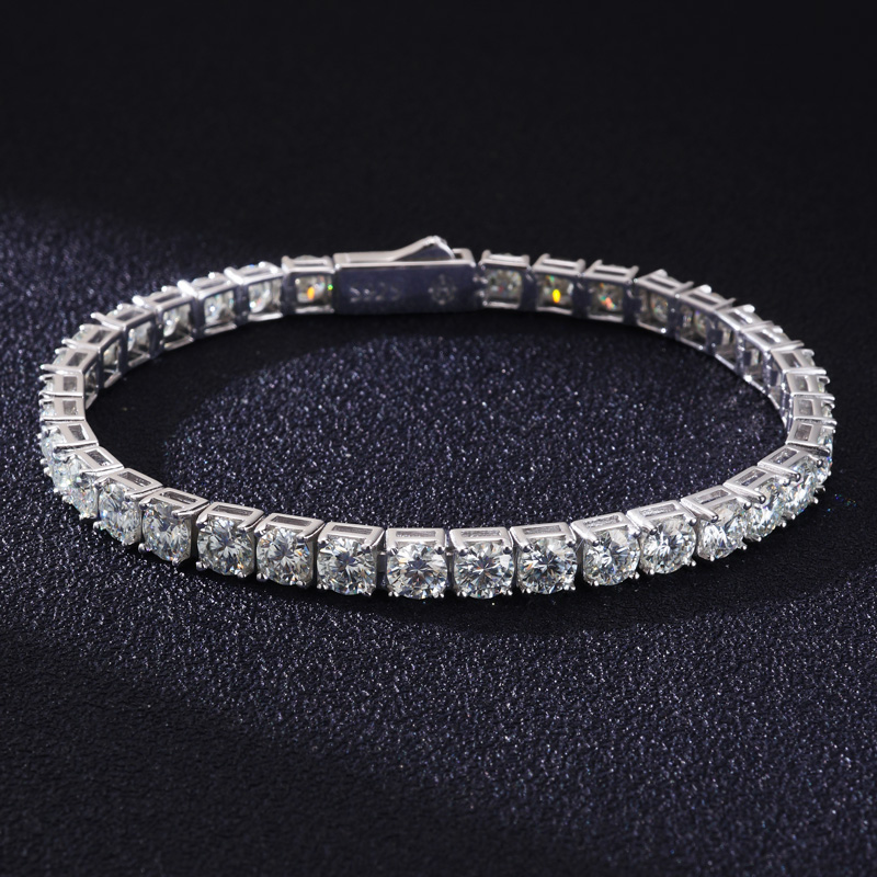 925s & Vvs Moissanite Custom Name Tennis Bracelet With Iced Out Shine - Image 4