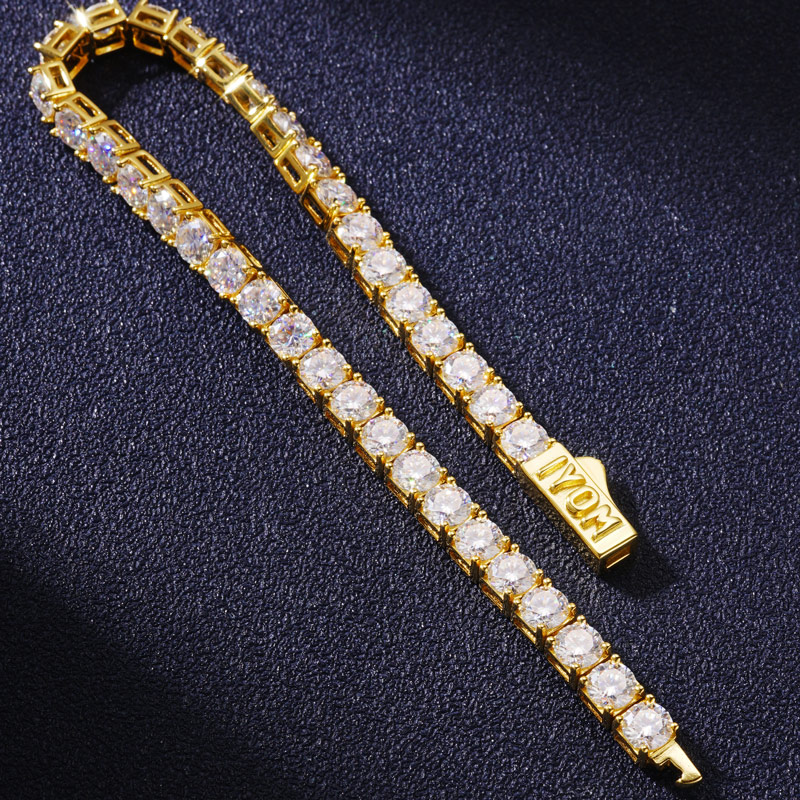 925s & Vvs Moissanite Custom Name Tennis Bracelet With Iced Out Shine - Image 8