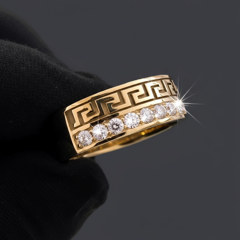 Moissanite Meander Band Ring In S925 Silver With Street Luxury Shine - Image 7