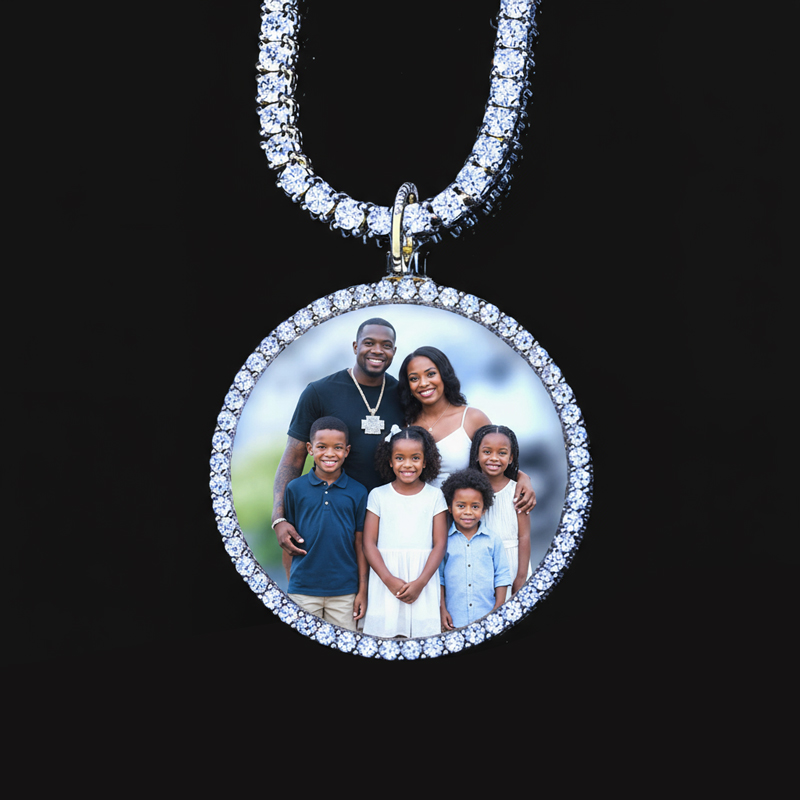 925s & Vvs Moissanite Round Custom Picture Name Pendant - 1.6 Iced Out - Image 5