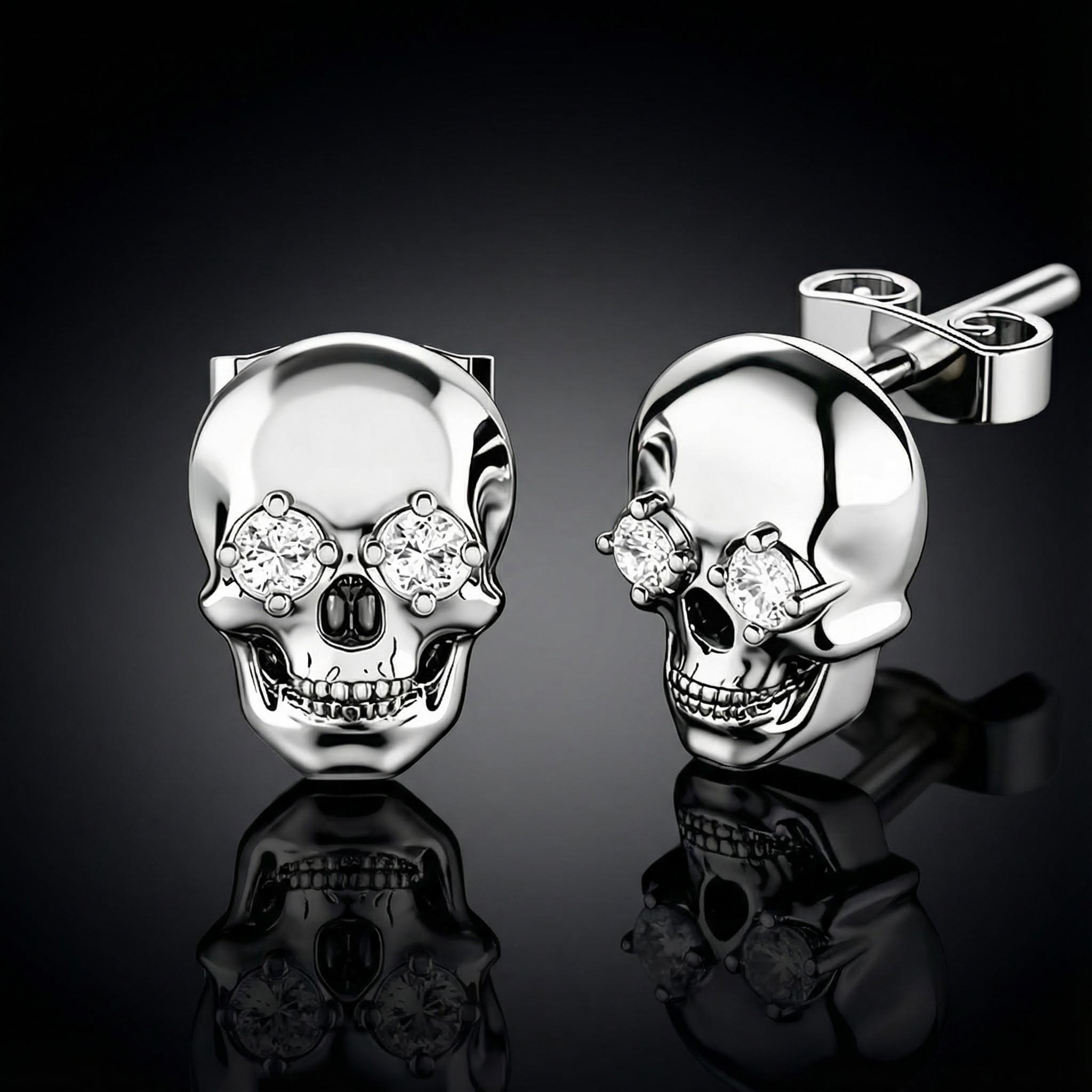 925s & Vvs Moissanite Skull Earrings Iced Out Shine With Street Luxury - Image 4