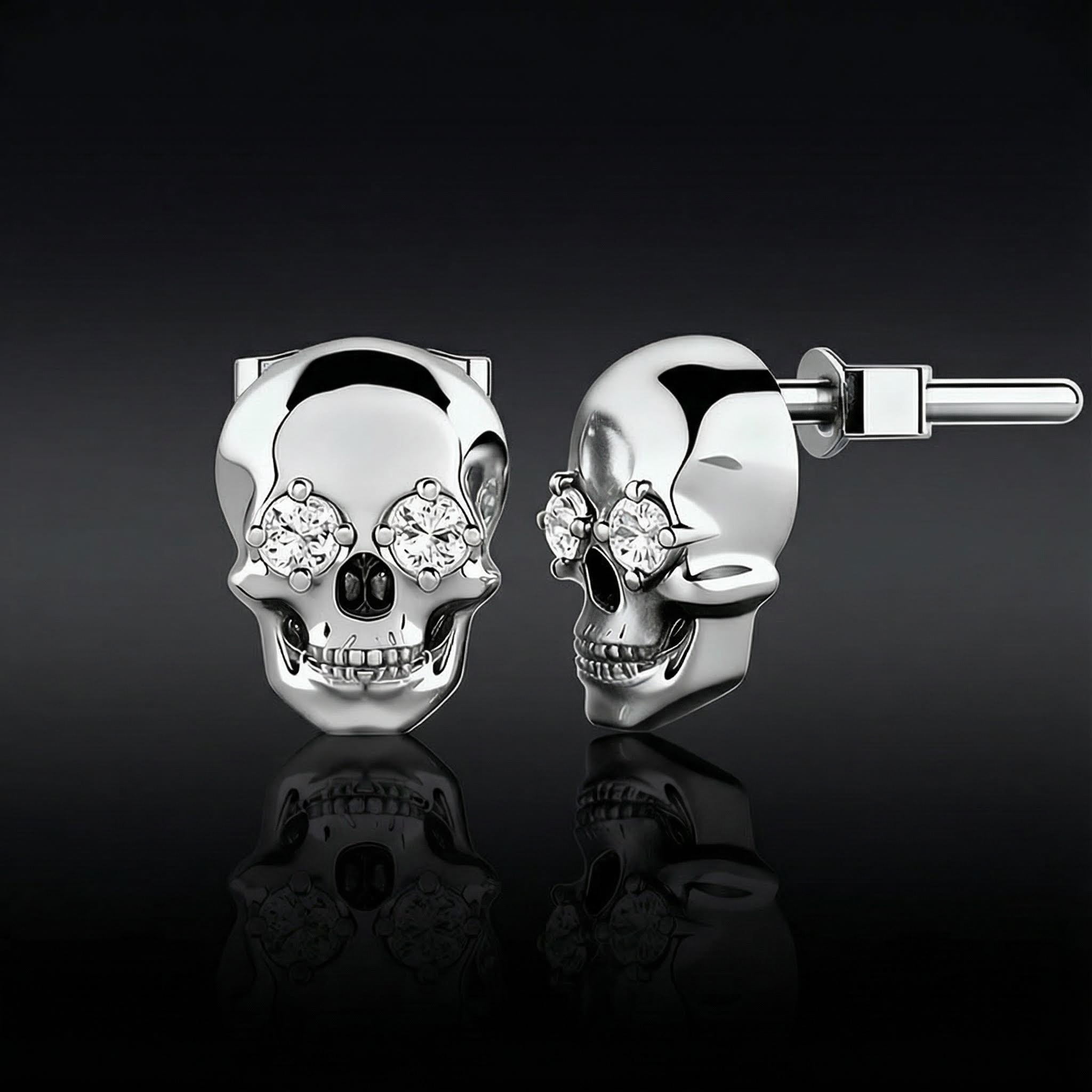 925s & Vvs Moissanite Skull Earrings Iced Out Shine With Street Luxury