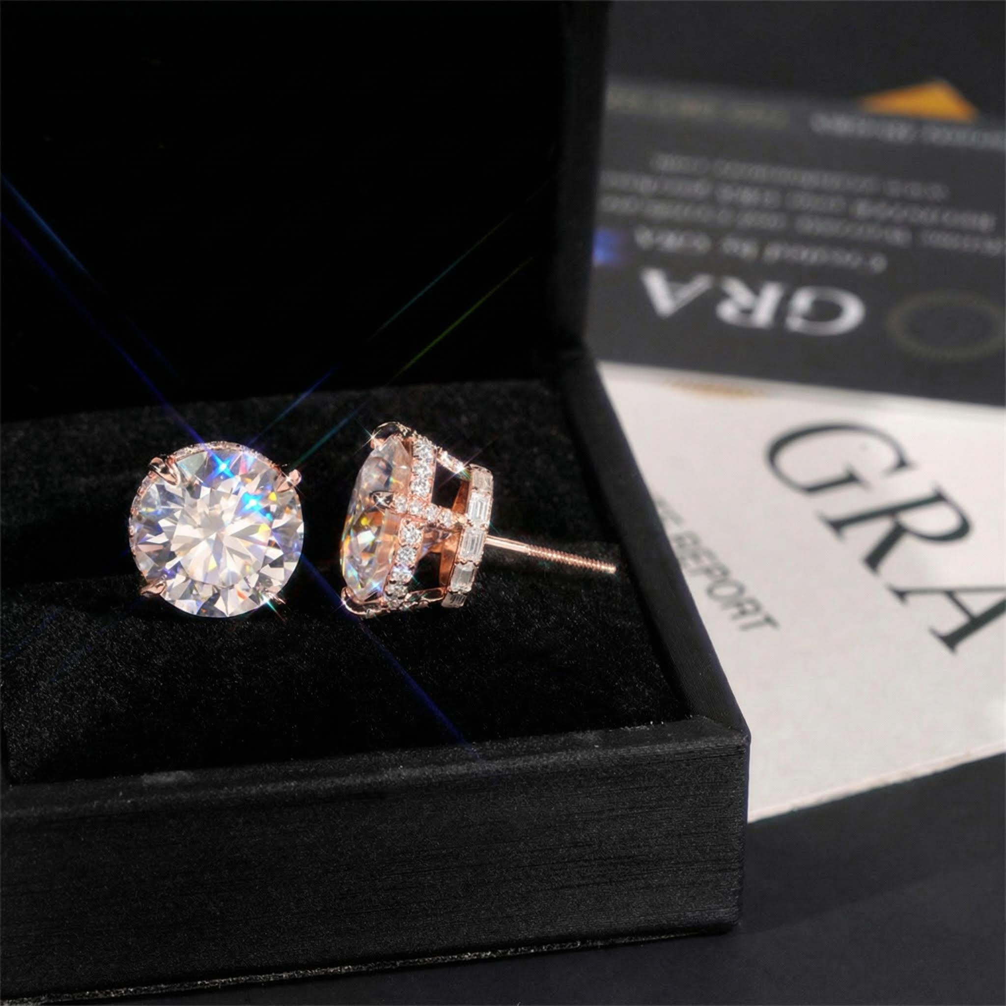 925s & Vvs Moissanite Round&baguette Cut Full Paved Earrings Iced Out - Image 8