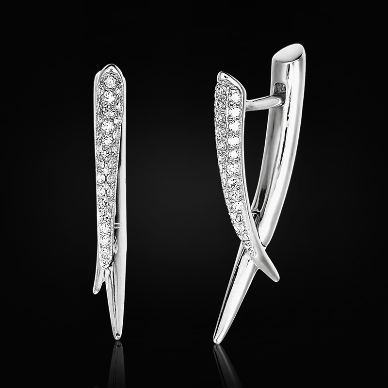 925s & Vvs Moissanite Thorn Earrings Iced Out Shine With Street Luxury - Image 3