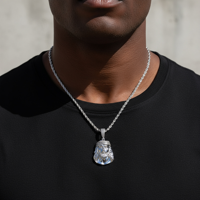 925s & Vvs Moissanite Jesus Pendant Iced Out Shine With Street Luxury - Image 5