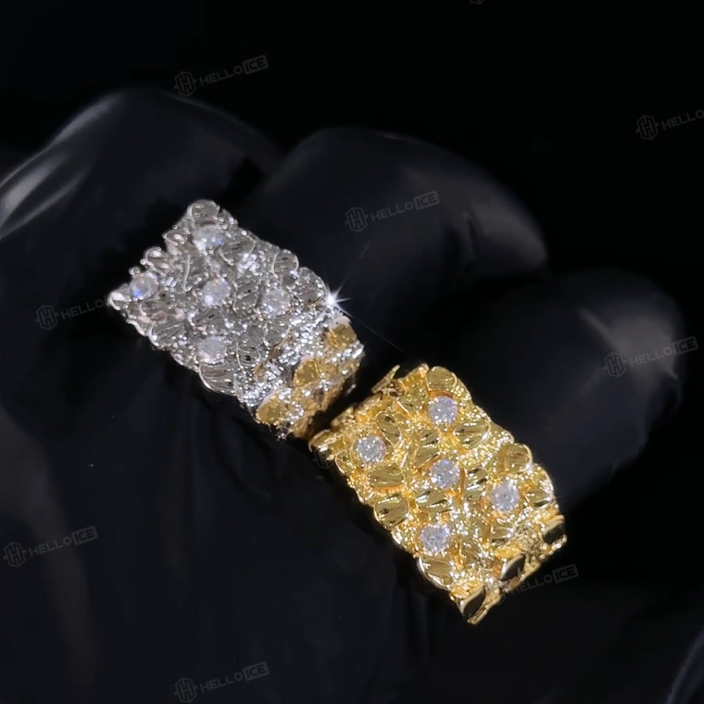 925s & Vvs Moissanite Nugget Ring Iced Out Shine With Street Luxury - Image 4