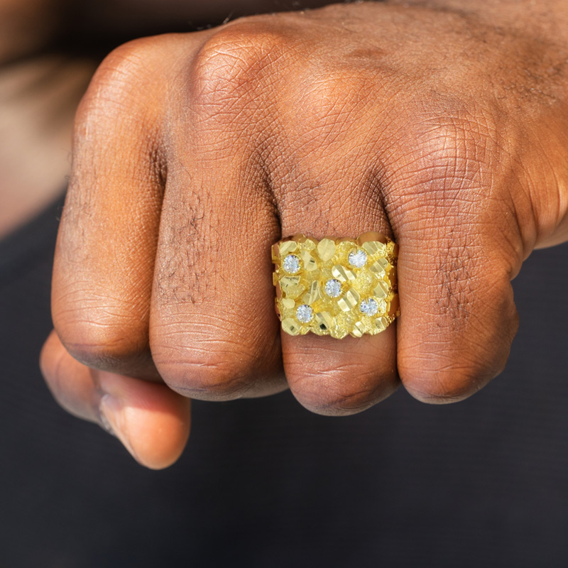 925s & Vvs Moissanite Nugget Ring Iced Out Shine With Street Luxury - Image 6