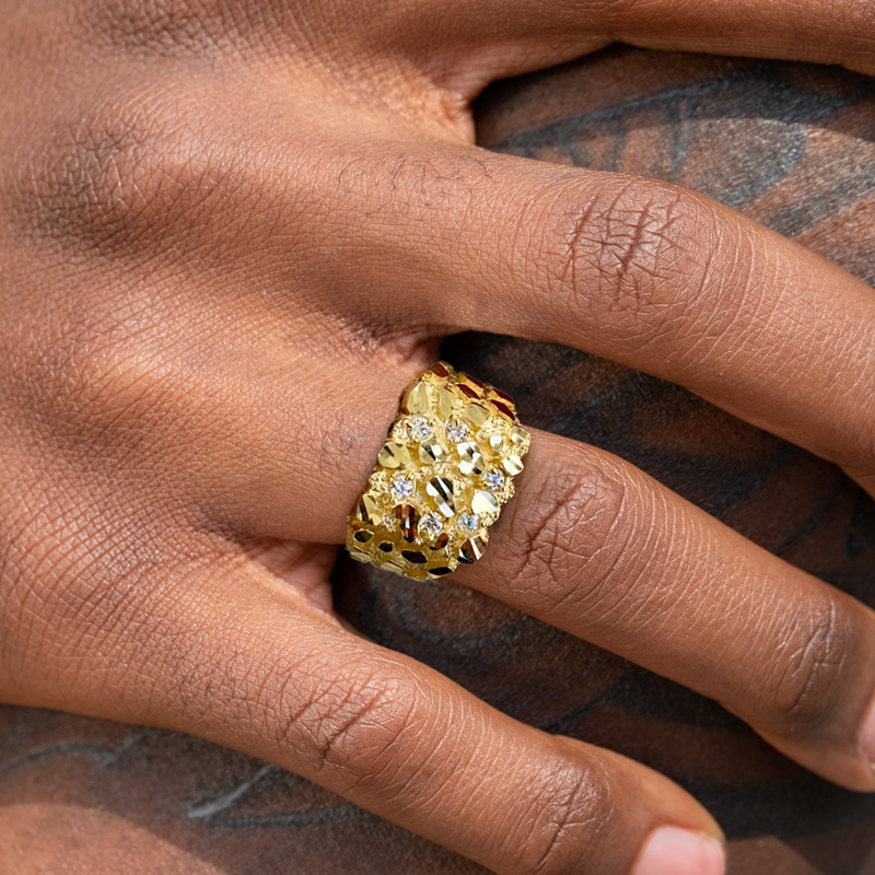 925s & Vvs Moissanite Nugget Ring Iced Out Shine With Street Luxury - Image 7