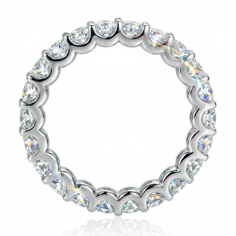925s & Vvs Moissanite 1.5mm/2mm/3mm Eternity Band Ring Iced Out - Image 4