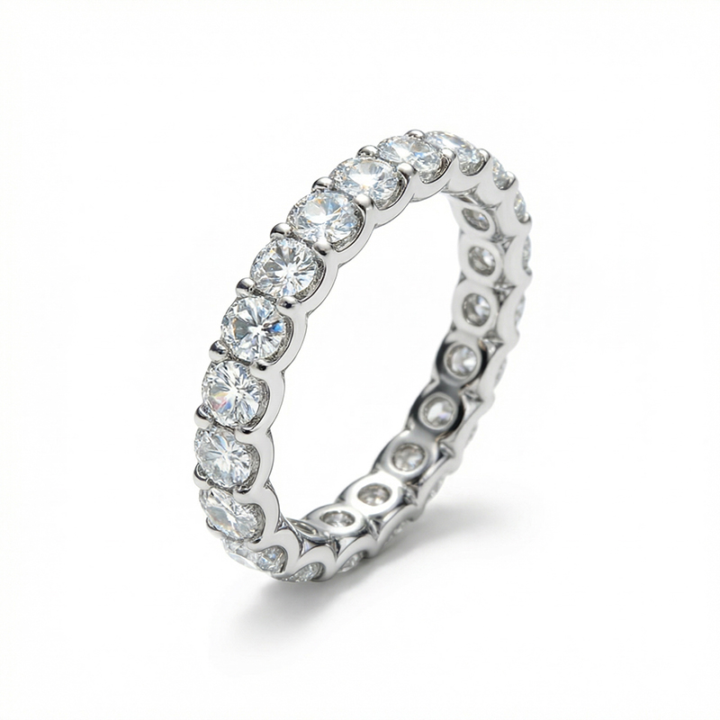 925s & Vvs Moissanite 1.5mm/2mm/3mm Eternity Band Ring Iced Out - Image 5