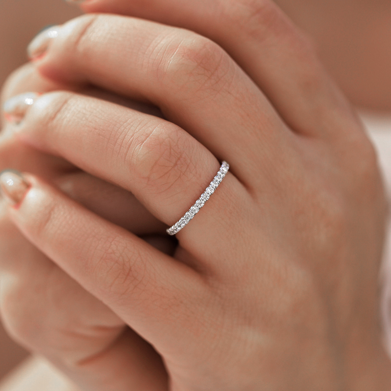 925s & Vvs Moissanite 1.5mm/2mm/3mm Eternity Band Ring Iced Out - Image 8