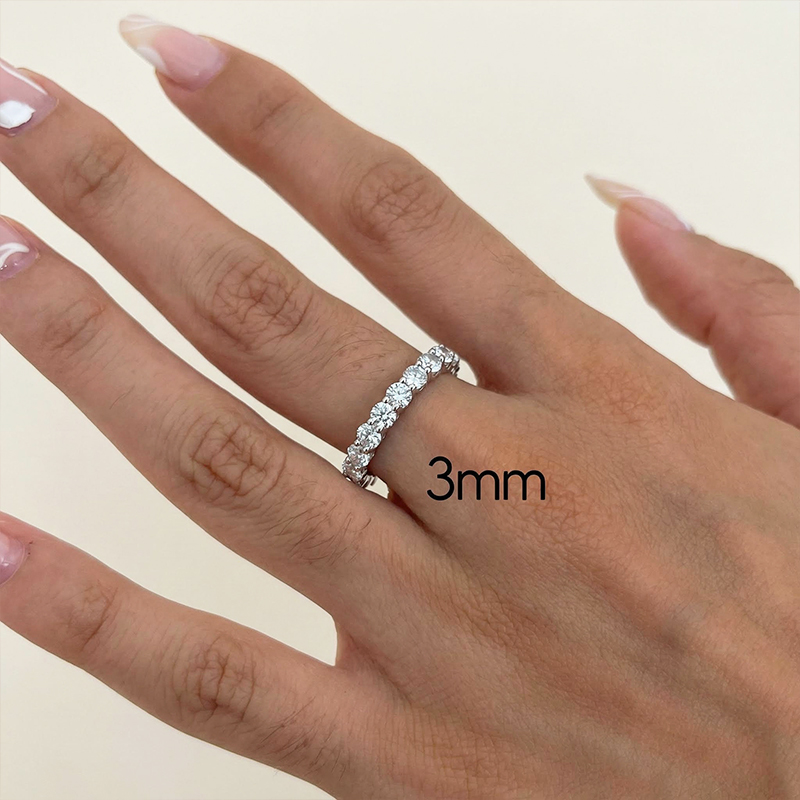 925s & Vvs Moissanite 1.5mm/2mm/3mm Eternity Band Ring Iced Out - Image 10