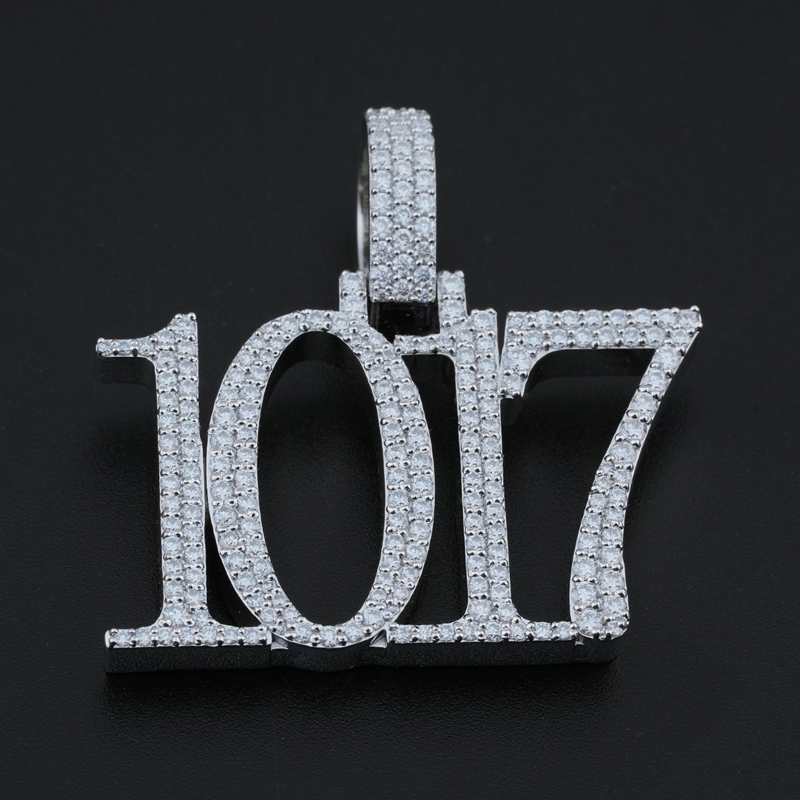 925s & Vvs Moissanite Custom Number/name Pendant With Iced Out Shine