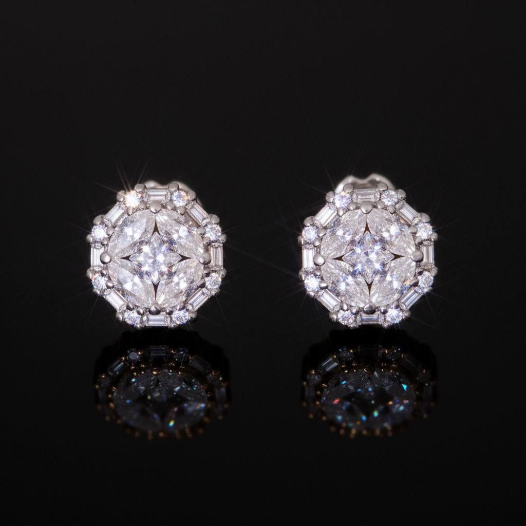 925s & Vvs Moissanite Diamond Earrings Iced Out Shine With Street Luxury