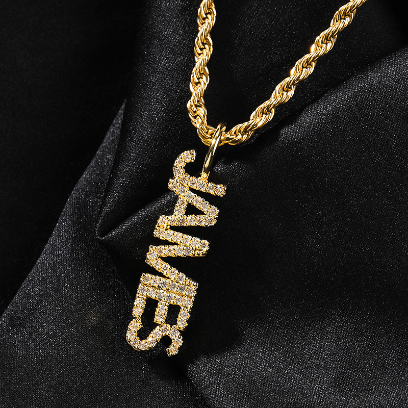 S925 & Vvs Moissanite Custom Name Vertical Pendant With Iced Out Shine - Image 4
