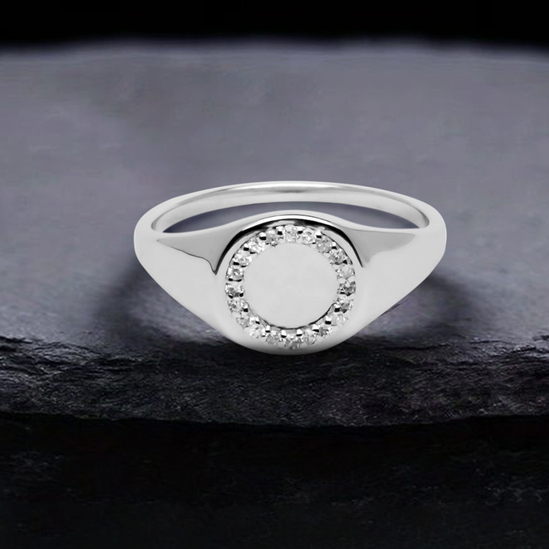 S925 & Vvs Moissanite Diamond Halo Signet Ring With Iced Out Shine - Image 5